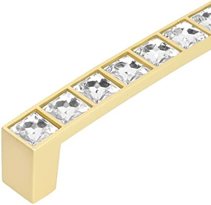 YUHUNGKJ 8 Опаковки Дръжки за шкафа от Кристално Стъкло Квадратни чекмеджета са с Дължина от 5,3 инча (дупка в центъра на 5,03 инча)