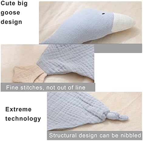 PEIPEIWU Muslin Loveys за бебета - Бебешки Защитно одеяло за мъже - Goose Lovie - от 15.7 x 15,7 (Сив)