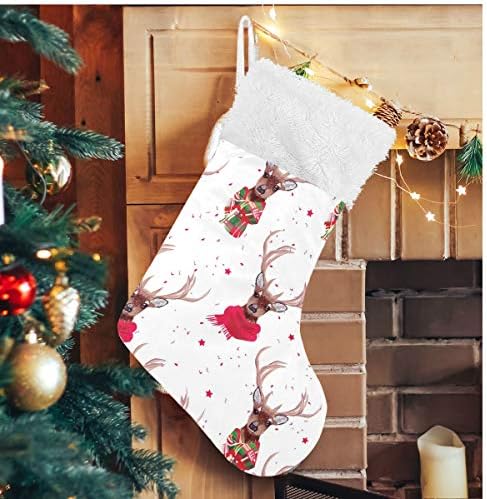 Коледни Чорапи ALAZA, Елегантен Елен, Класически Персонализирани Големи Чулочные Украса за Семейни Тържества, декорация за Партита,