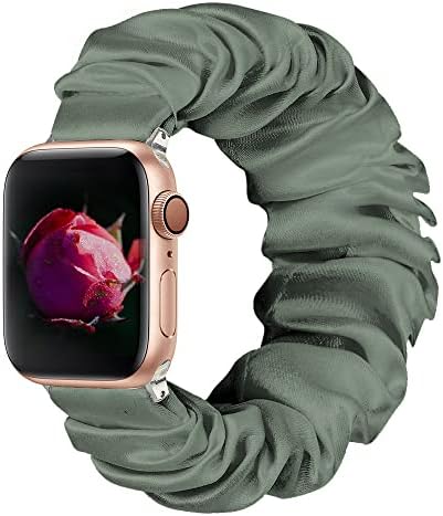 Еластичен ремък за часа BMBMPT Scrunchie е Съвместим с каишка на Apple Watch 38 мм 40 мм 41 мм 42 мм 44 мм 45 мм Текстилен Мек Текстилен