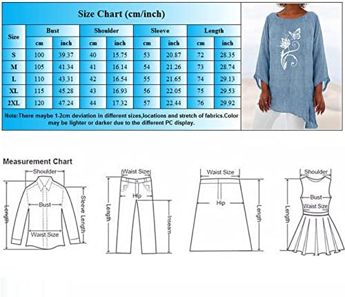 Дамски Потник Размер Плюс, Лятна Ежедневни Свободна Риза С 3/4 ръкав, Модерен Пуловер-Туника С Принтом Пеперуди-Глухарче