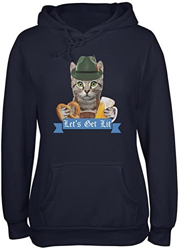 Мека hoody с качулка за юноши и девойки в Октоберфесте Смешни Cat Let ' s Get Lit