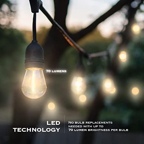 Landia Home 96FT (2x48FT) вътрешен и външен led лампа-венец за тежки условия на работа, в търговската мрежа, предвидена в списъка на ETL, 30 непромокаеми висящи фасунги, 32 led лампи, т