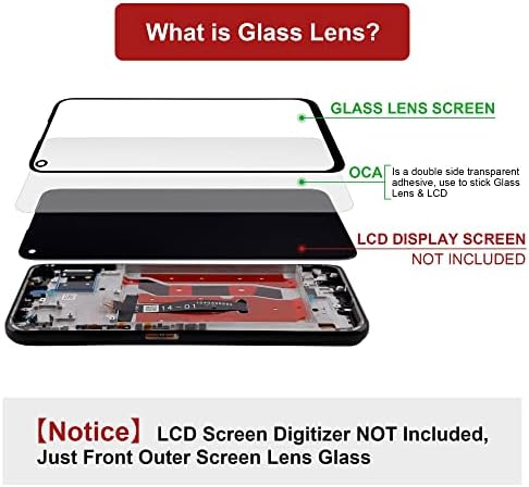 Замяна на обектива на външния панел от стъкло предна екрана SWARK + ЗЗД, който е Съвместим с Poco M3 Pro, 4G и 5 ГРАМА (без LCD екран и сензорен таблет) с комплект за ремонт