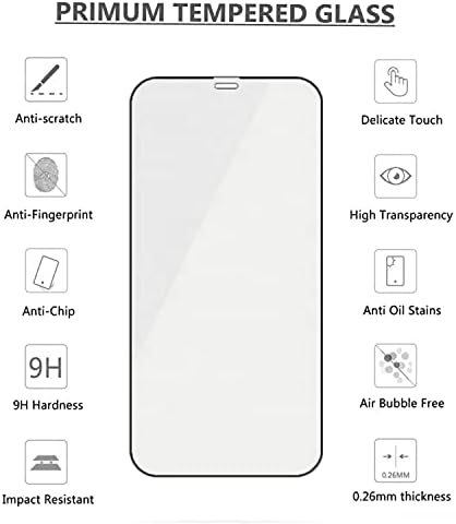 Стъкло VP 5D Съвместим с iPhone 12 / iPhone 12 Pro 6,1 инча 3 опаковки Премиум-клас от закалено стъкло, удобен за употреба