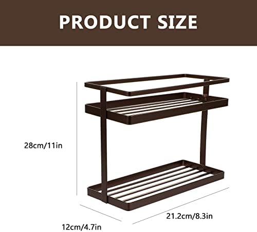 2-Нива Полк-Органайзер За Кухня, Организаторите За Баня, Двупластова Метална Плот, Рафт За Съхранение, Органайзер За Грим, Рафт