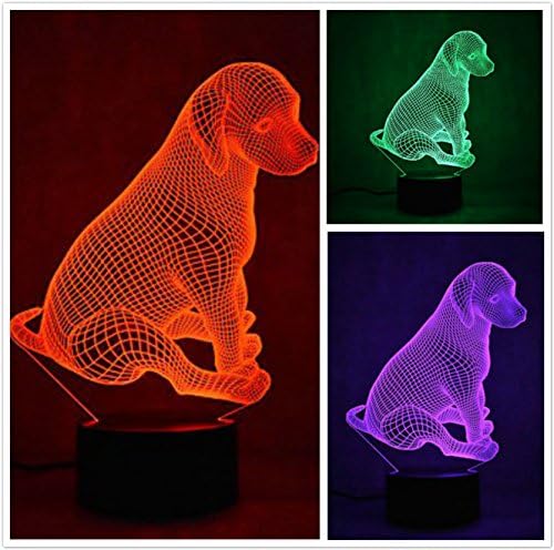 Jinnwell 3D Куче Нощно Лампа Илюзия Животно нощна светлина В 7 Цвята което променя Сензорен Прекъсвач Настолни Лампи Украса на Масата е Идеалният Коледен подарък с Акри?