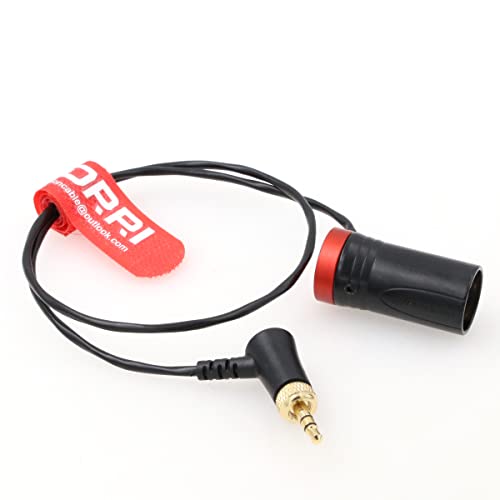 Аудио кабел DRRI Low-Profile XLR NEUTRIK 3-Пинов с фиксиране 3,5 мм Sony - UWP Wireless D11 D21, EK 2000 Г., EK 500 G4 (Червена капачка)