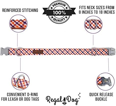 Regal Dog Products Стръмен Дизайнерски нашийник | Регулируем нашийник за кучета с индивидуална засаждане за XS, малки, средни, Големи
