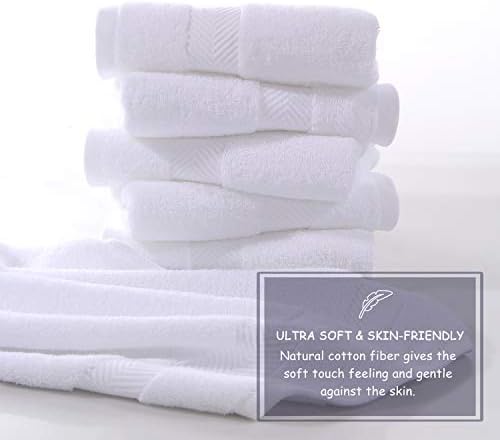 Висококачествени памучни кърпи за ръце JEFFSUN Hotel & Spa, памук с гребенчатым переплетением, ултра мека и добре впитывающий 600 гр /см Големи луксозни кърпи за ръце 16x27 инча