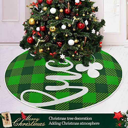 Oarencol на Св. Патрик, Лъки Бъфало Коледно Дърво Пола 36 инча Детелина Детелина Зелено Каре Коледна Празнична Парти Коледа Мат
