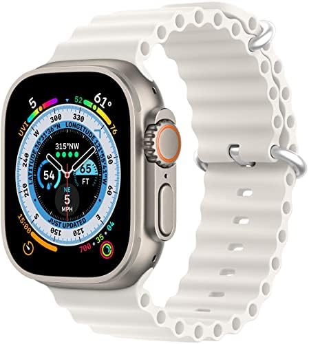 BZZNG Ocean Band е Съвместим с джапанки Apple Watch 38 мм 40 мм 41 мм 42 мм 44 мм 45 мм на 49 мм, Регулируема панта с титанов катарама, Мек спортен каишка с линия, Мъжки Женски Взаимозамен?