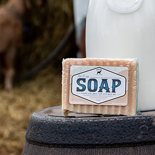 Сапун от козе мляко Бейтс Family Farm Bar-Soap - Старомоден ръчно изработени сапуни с мазнина и щелоком за лице и тяло, произведено в САЩ (Georgia Peach)