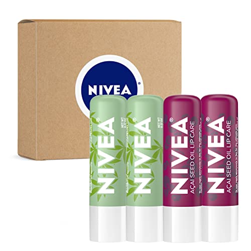 Комплект за Веганского грижа за устните NIVEA, Пръчки Балсам за устни с масло от семена на Acai плодове и масло от шеа и Пръчки