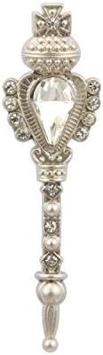 Брошка-жени на Ревера с Рицарски Сребърен ключ с Прозрачен камък и елементи от Swarovski