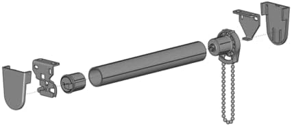 Роликовая затеняющая прикачване RollEase R16 за 1,5-inch тръба (R16C53BK) (черен)