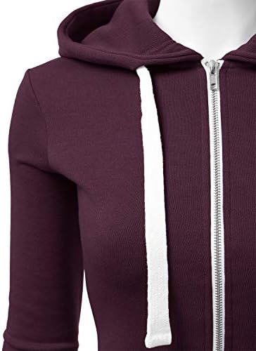 NINEXIS Дамски Hoody с дълъг ръкав с цип Топ с Цветен Блок, Основни Ежедневни Hoody С качулка