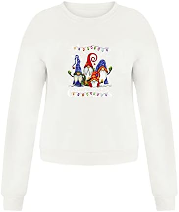 Дамски Коледна Графична Hoody, Всекидневни Пуловер с кръгло деколте, Свободна Риза, Леки Блузи, Дамски Блузи, 2X