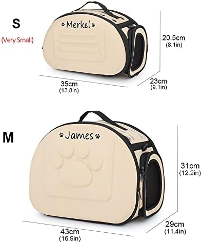JINFU Персонални Потребителско Име Чанта-переноска за Котки Транспортна Персонализирани Името Чанта За пътуване на Рамото За малки Кучета, Клетка за малки кученца, К
