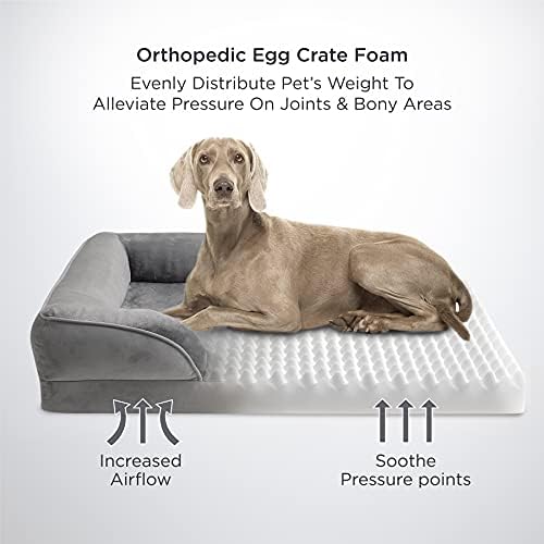 Ортопедично легло Bedsure за кучета средни - Водоустойчив легло за кучета Medium, Поролоновый Диван с Подвижен Миещ се калъф, Водоустойчива подплата и Нескользящим Дъно, ?