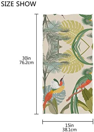 Sinstour Тропически Растения Листата Птица Кърпи за Ръце за Баня с Декоративни Кърпи за Ръце за Гости Многоцелеви за Фитнес зала