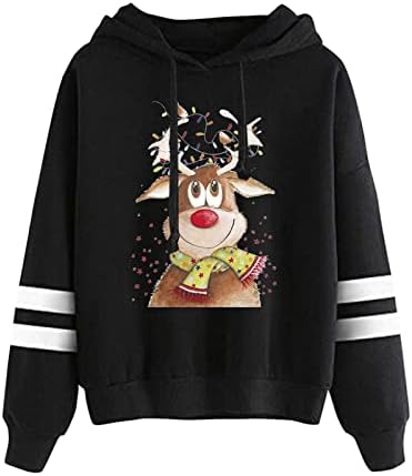 Графични Блузи С Качулка, Удобна Hoody С Качулка, Класически Дамски Блузи С Дълъг Ръкав, Весела Коледна Hoody, Хубава Графика Hoody