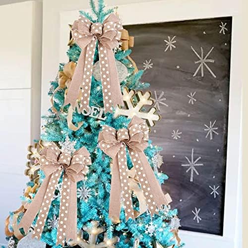 Коледно Дърво Топ Украшение, Висулка Голям Лък Коледно Дърво Висулка Плат Лента Великденски Декорации Нова
