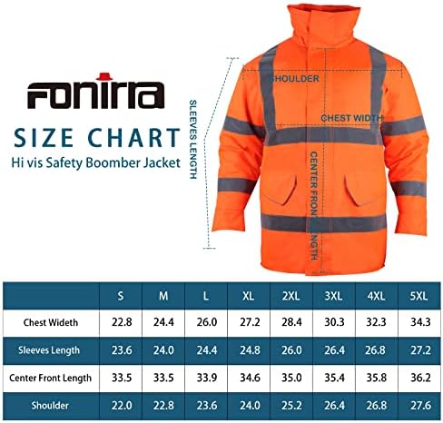 Мъжки защитни якета повишена видимост FONIRRA с руното облицовка, Светоотражающая Водоустойчив яке-бомбер ANSI клас 3