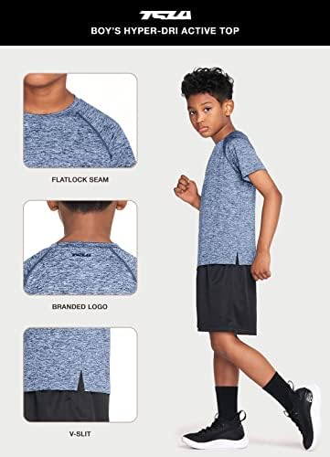 TSLA 1 или 2 Опаковки на Детски Младежки ризи За джогинг, Ризи, За тренировки в залата на Cool Dry Fit, Спортни Тениски С къс ръкав