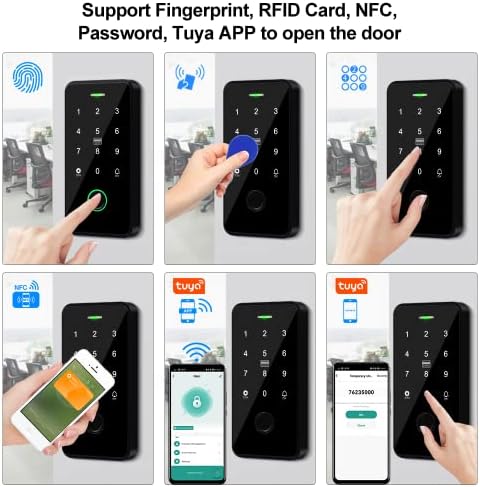 QTTYELOK NFC Bluetooth Контролер за достъп на Hristo IP68 Водоустойчив RFID Клавиатура на Биометрични данни Пръстови Отпечатъци Интелигентна Система за Заключване с Парола + 10шт Кл