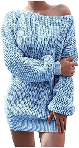 NOKMOPO, Дрехи-блузи за жени, 2022, Женски Есенно-Зимния Ежедневното Рокля, Кръгъл отвор, чанта с Висока Талия, Рокля-пуловер на Бедрата