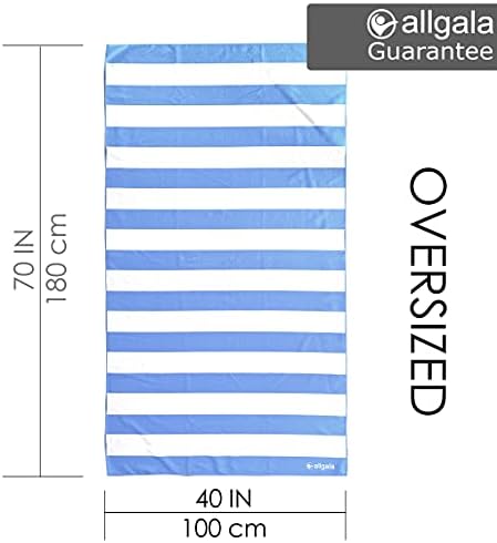 Плажна кърпа от микрофибър в ивицата Allgala Oversize 40x70 см (1x1,8 м) -Черно (опаковка от 1)-BT81202