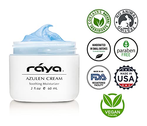 Raya Azulen Cream (301) | Овлажняващ Дневен и нощен крем за лице за Комбинирана и проблемна кожа | Почиства, тонизира и стяга | е Изработен с успокояващ азуленом