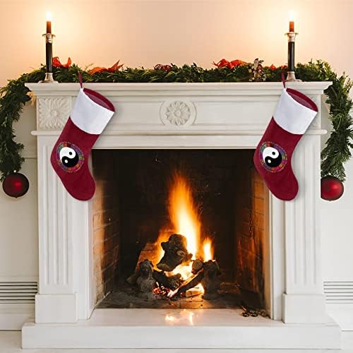 Ин и Ян Тайчи Коледен Окачен Отглеждане на Сладък Дядо Чорап за Коледно Декориране на Подаръци