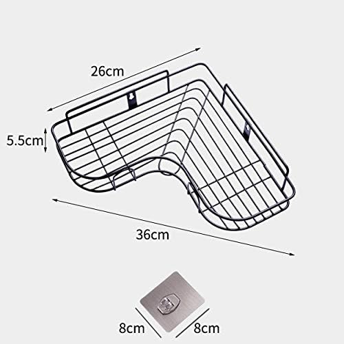 Ъглова Душ кабина XJJZS, Неръждаема Стомана SUS304, Стенни Баня с лепило, Органайзер за съхранение на Тоалетни