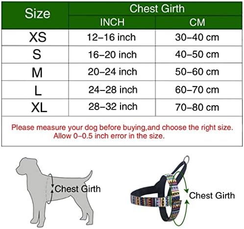 GPPZM Без напрежение Шлейка за домашни кучета с Регулируем окраската Жилетка за разходки на кучета Малки и средни по размер (Цвят: