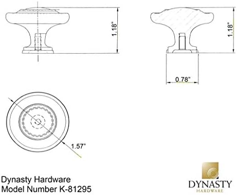 Профили Dynasty K-81295-12P Дръжка за по обкова на шкафа с 3 кръгчета, Венециански Бронз (25 бр.)