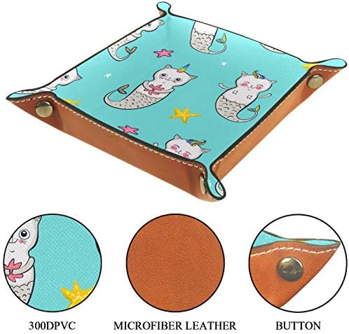 Тава за Тоалетна Масичка Mapotofux, Тава За Съхранение Тоалетна Бачка, Тава За Баня От Смола, Сладък Еднорог Котка Русалка със Звезда