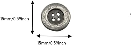 40 Бр 15 мм, Метални Копчета в Ретро Стил Кръгла Пуговица с 4 Дупки за Шиене, Производство на Бижута