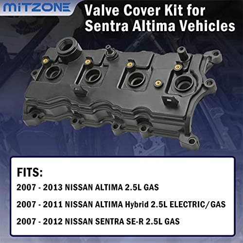 Вентилът на двигателя MITZONE с болтове, подложки и маслен капачката е Съвместима с Nissan Altima Sentra SE-R 2.5 L 2007-2013 година на издаване, номер 13264-JA00A 13270-JA00A