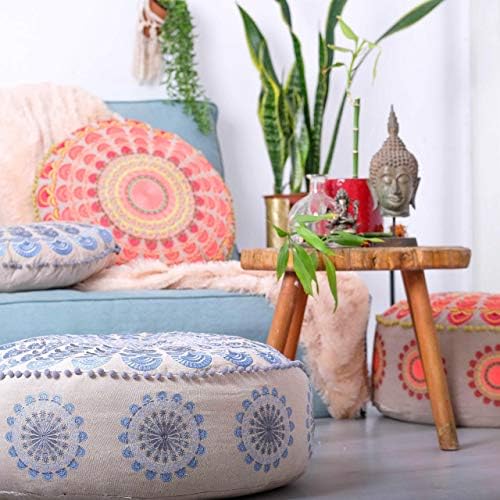 Калъф за подови възглавници Мандала Life ART впечатлява със своя бохемски стил – Луксозен калъф за пуфа за медитация, йога и подови