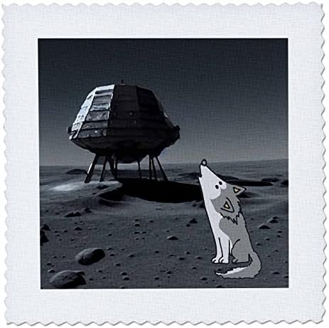 3. Вижте сладко забавно воющего вълк, застанал върху повърхността на пълната Луна si - Квадрати за завивки (qs-371659-2)