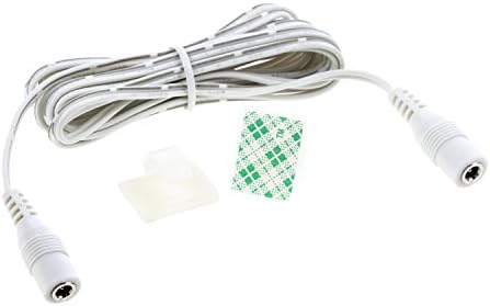 Удлинительный кабел EShine - жак до порт, 3.5 мм x 1,35 мм, за led осветление в килера със скоби за кабели (3,3 метра, бял)