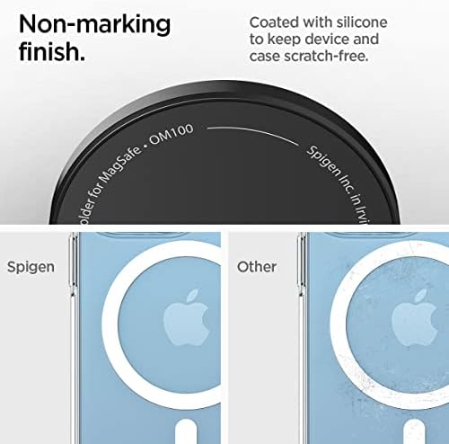 О пръстен Spigen (upgrade) (MagFit), Магнитен държач за телефон, предназначен за MagSafe (iPhone 14 Pro Max, 14 Pro, 14 Plus, 14, 13 и 12 серии) - черен