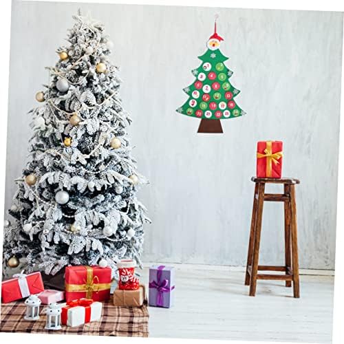 SEWACC 2 Опаковки Коледна Елха си САМ Комплекти за diy Коледни Декорации DIY Подарък Фетр Адвент Календар Дърво Фетр Коледна Украса на Коледна Елха, с монтиран на стената
