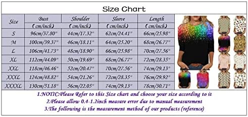 Тениска с дълъг ръкав, Дамски Опаковка, Дамски Модни и Ежедневни Тениска С ръкав Три Четвърти, Тениска с Принтом Любов, Кръгла