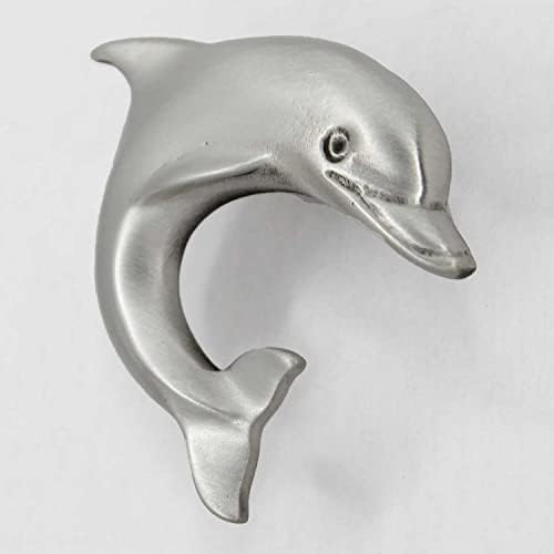 Costello Coastal Knobs Дръжка на шкафа Dolphin (Лявата страна) | Матово настоящата никел покритие | Оборудване за шкафове и чекмеджета за кухня, Спалня, Хол, Баня