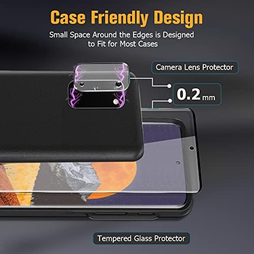 [2 + 2] Защитно фолио за дисплея на Galaxy Note 10 Plus + Защита на обектива на фотоапарата [Твърдост 9H] [Отключване на пръстови отпечатъци] [HD Clear] 3D Филм от закалено стъкло с пъл?