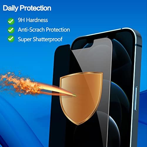 YMHML [2] за iPhone 12 и iPhone 12 Pro (6,1 инча) Защитно фолио за екран за поверителност, anti-spyware Закалено стъкло с [Прост