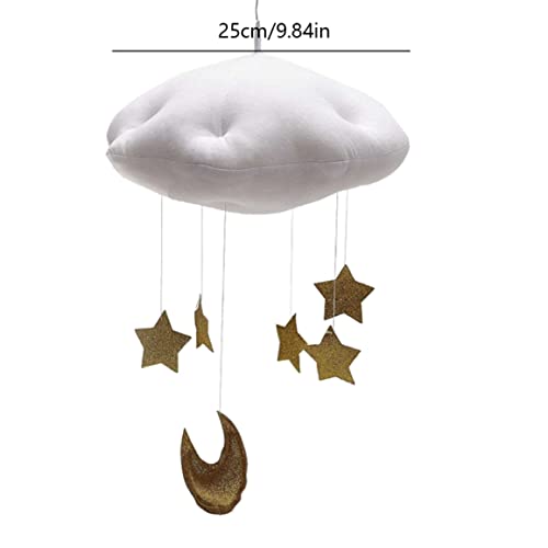 Облак Медальон Окачен Тавана Мобил за Бебето Мобилна Играчка Звезден Декор за Детска Стая Украшение Бяло Подвесное Облак Висулка